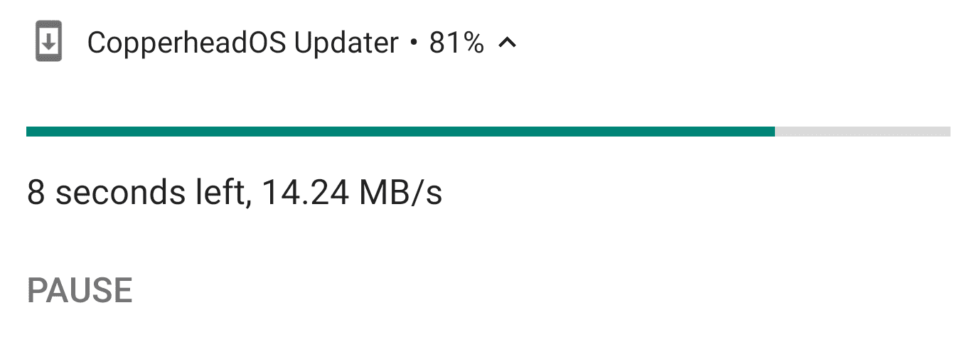 Updater downloading an update