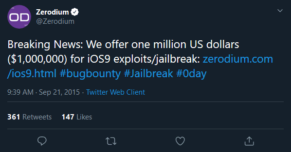 iOS bounties surpass $1 million dollars